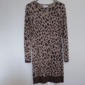 Leopard Print Sweater Dress